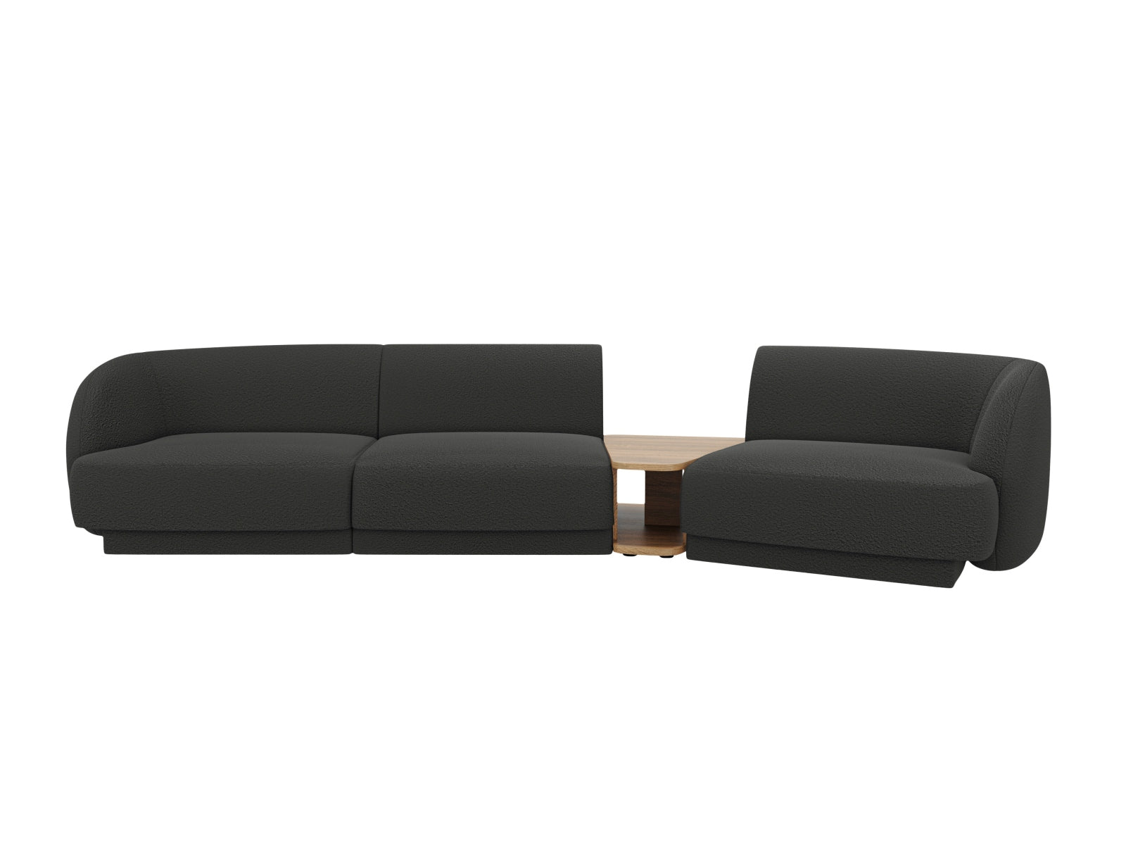 Stylisches Miley 3-Sitzer Sofa in Schwarz, perfekt für die rechte L-Form, bietet zeitgemäße Eleganz und hervorragenden Komfort für Ihr Zuhause.