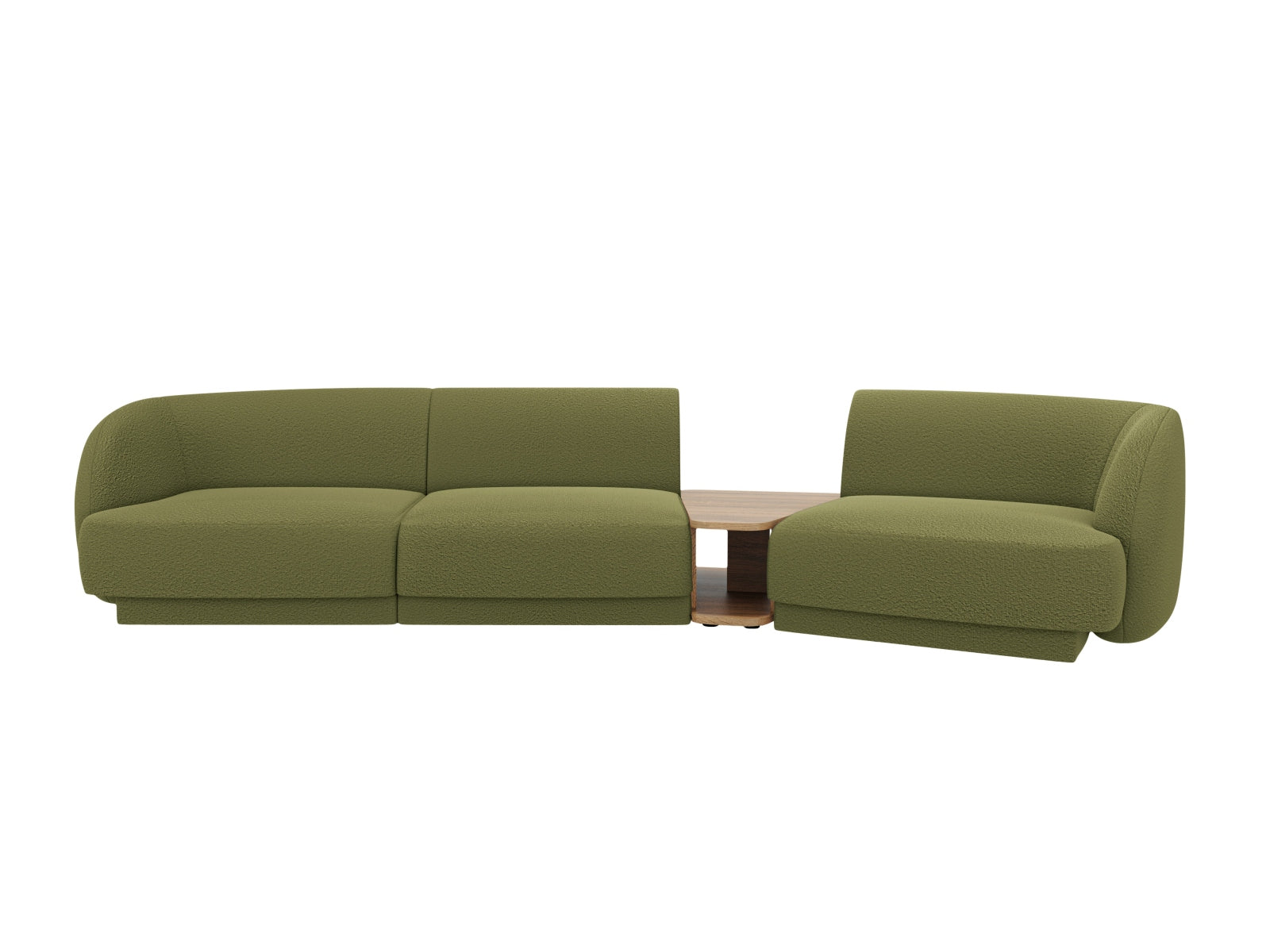 Modulares 3-Sitzer Sofa Miley in trendigem Olivgrün, perfekt für stilvolle Wohnzimmer und gemütliche Stunden. Vielseitig und modern.