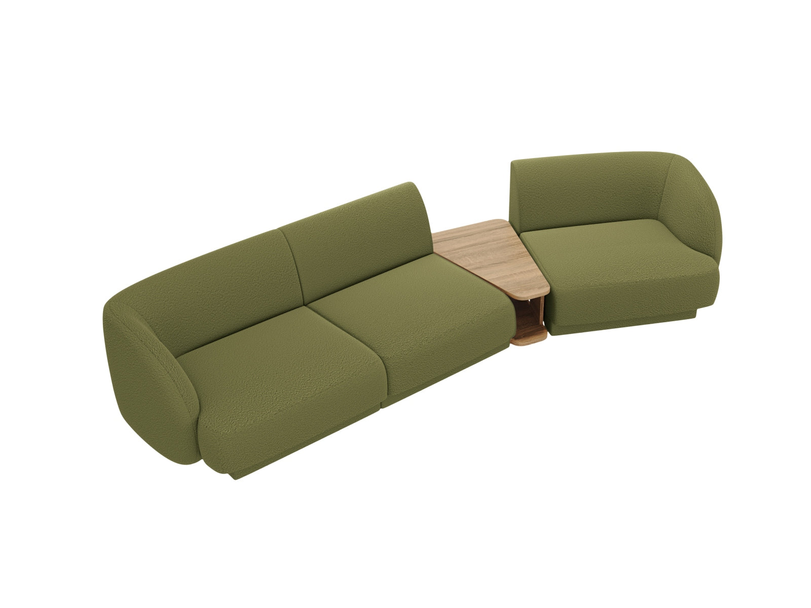 Rechtsseitiges 3-Sitzer Sofa Miley in elegantem Olivgrün, ideal für moderne Wohnräume und entspannte Abende. Flexibles Design für jeden Stil.