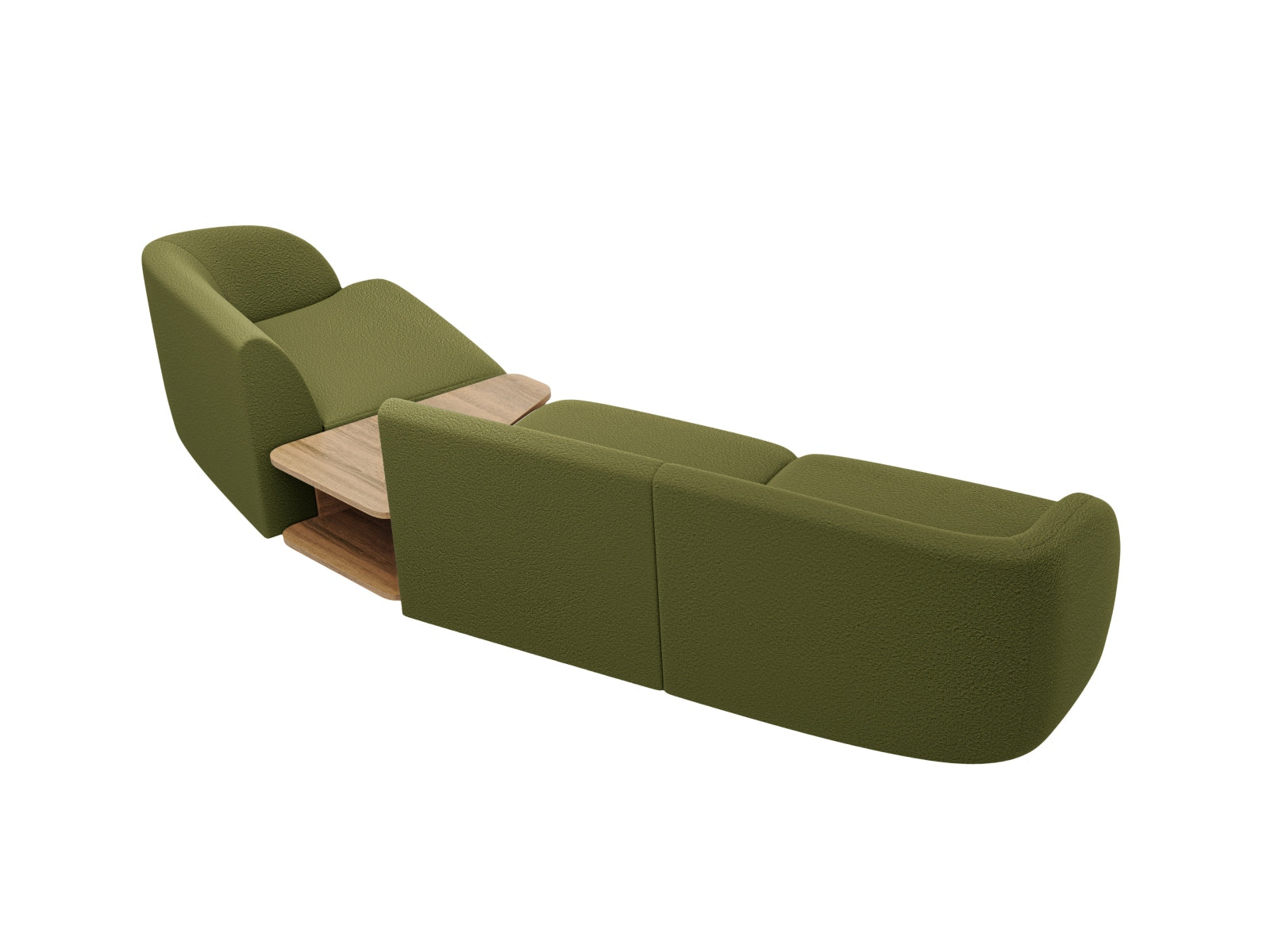 Modulares 3-Sitzer Sofa Miley in modernem Olivgrün, ideal für stilvolle Wohnräume und entspannte Stunden mit Freunden und Familie.