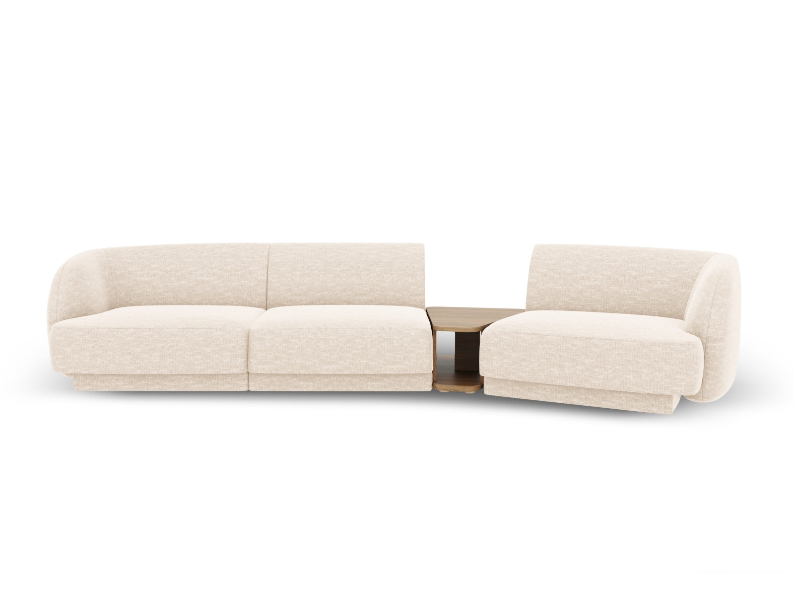 Elegantes Miley Modulares Sofa rechts 3 Sitzer in sanftem Beige, ideal für stilvolle Wohnräume und gemütliche Zusammenkünfte.