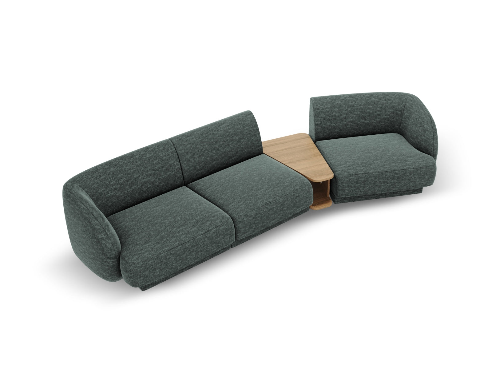 Elegantes, modulares 3-Sitzer Sofa Miley in trendigem Petrol-Haga, rechtsseitig, ideal für stilvolle und komfortable Wohnräume von Micadoni.
