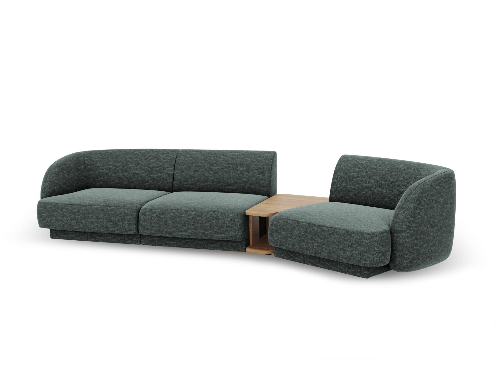 Stylisches, modulares 3-Sitzer Sofa Miley in modernem Petrol-Haga, rechtsseitig, perfekt für gemütliche und elegante Wohnambiente von Micadoni.