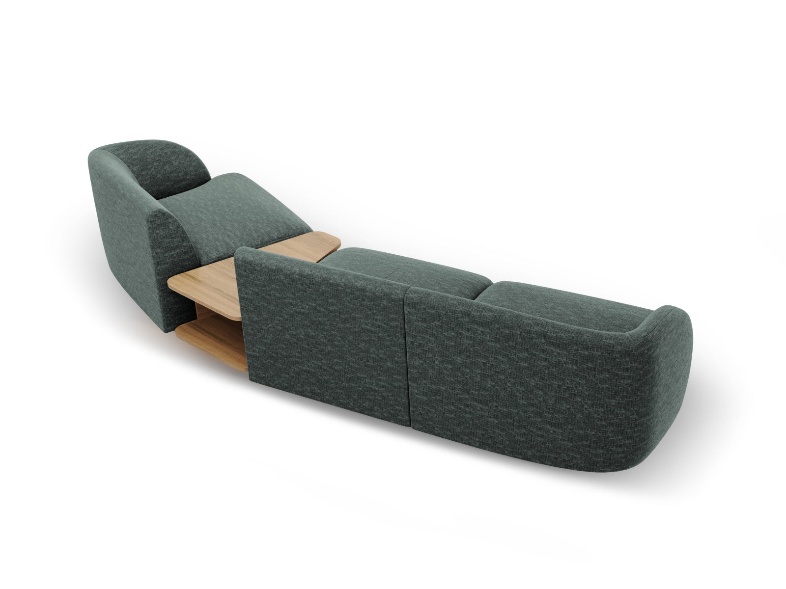 Elegantes, modulares 3-Sitzer Sofa Miley in trendigem Petrol-Haga, rechtsseitig, ideal für stilvolle und komfortable Wohnräume von Micadoni.