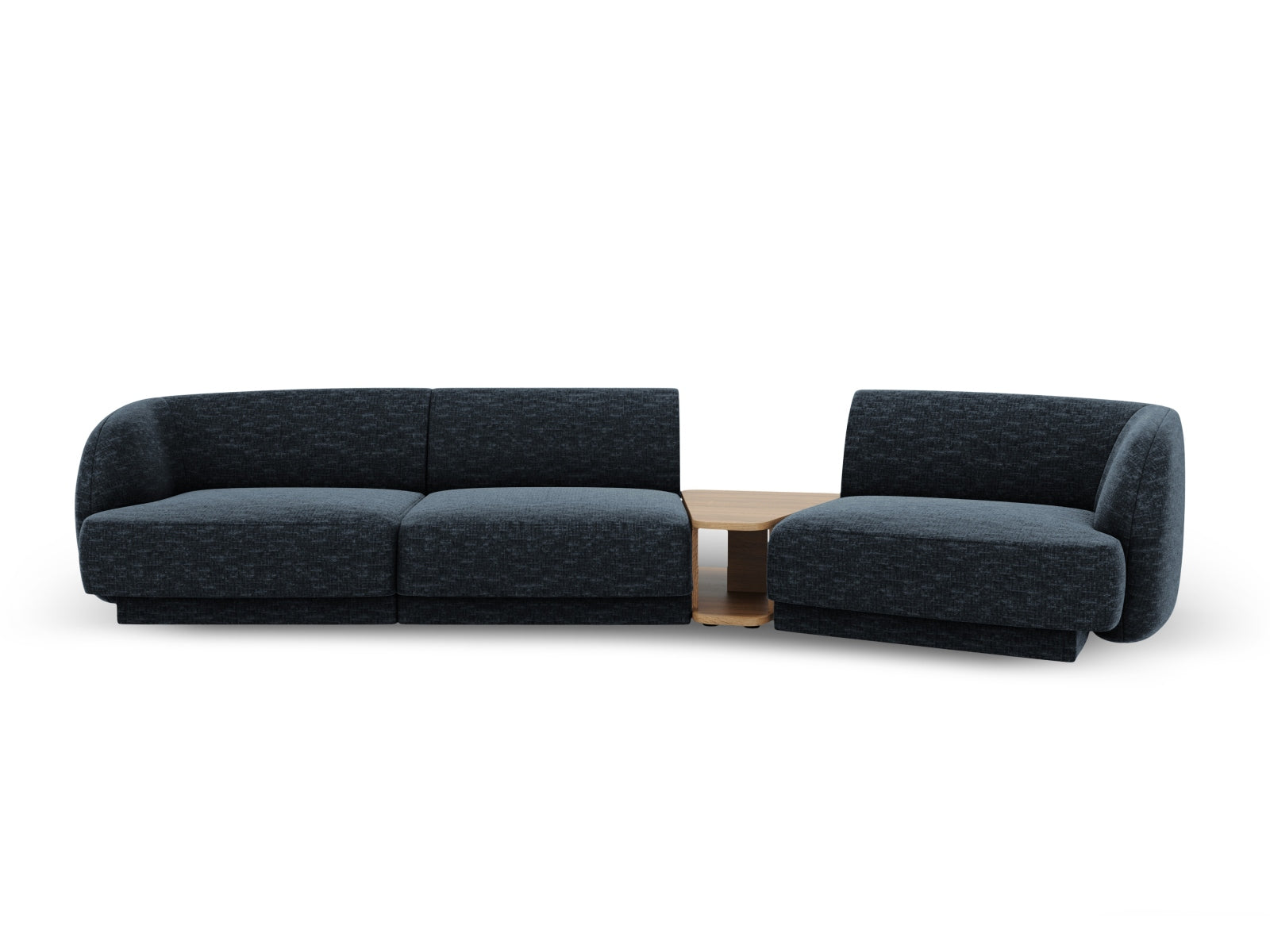 Elegantes, modulares 3-Sitzer Sofa in tiefblauer Farbe, rechtsseitig, ideal für stilvolle Wohnräume und entspannte Abende, von Micadoni.