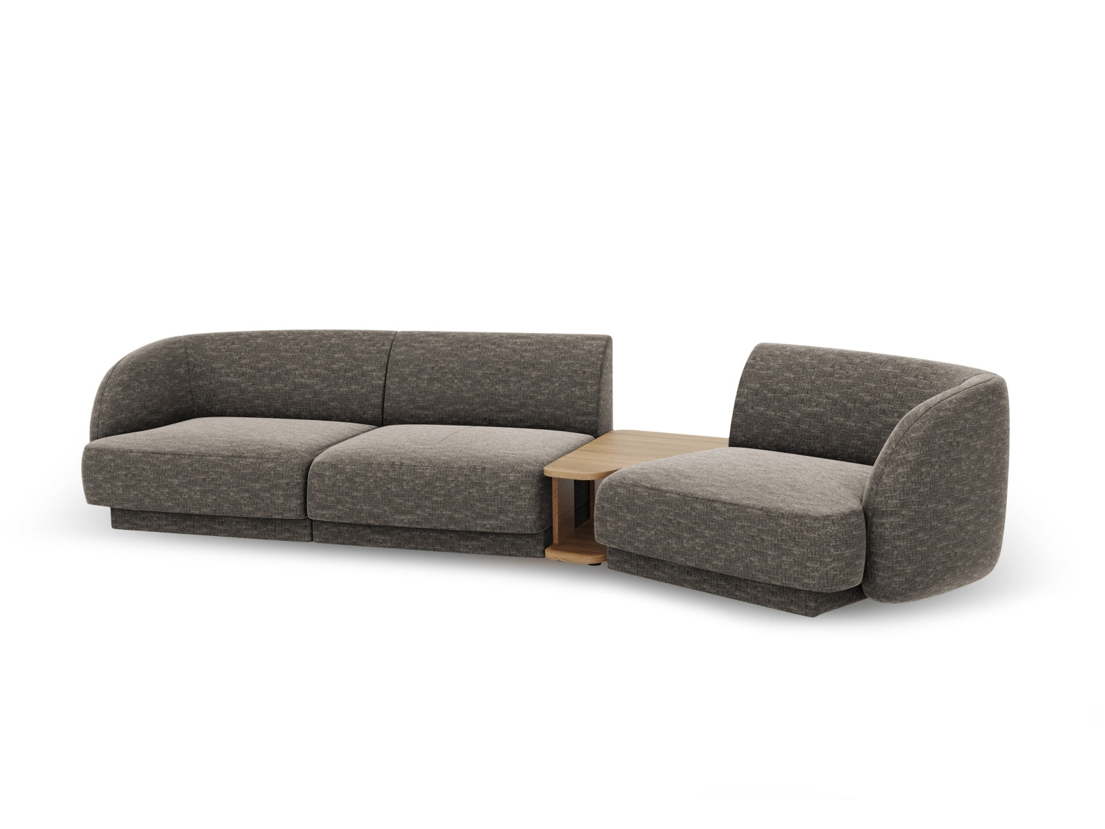 Stylisches, graues 3-Sitzer Sofa von Micadoni, rechtsseitig, perfekt für stilvolle Wohnräume und entspannte Stunden.
