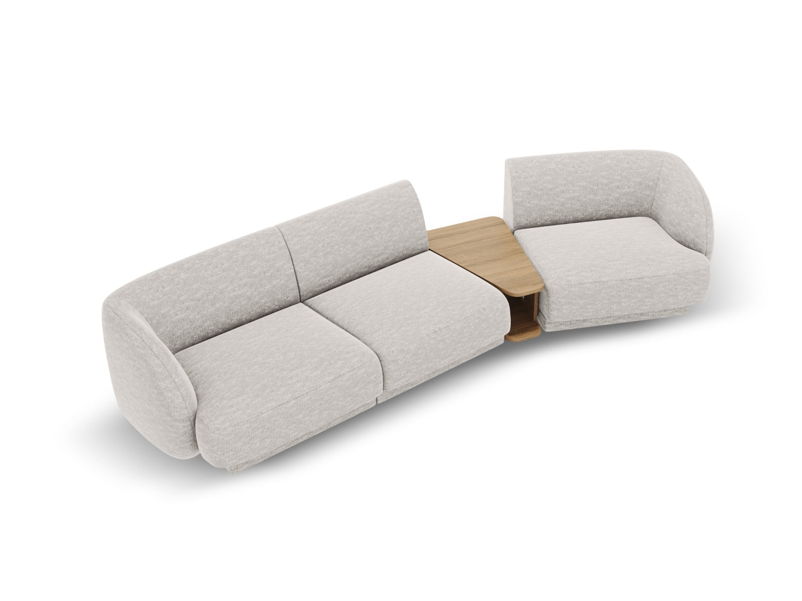 Elegantes, modulares 3-Sitzer Sofa Miley in Silver-Eden, ideal für stilvolle Wohnräume und vielseitige Gestaltungsmöglichkeiten.