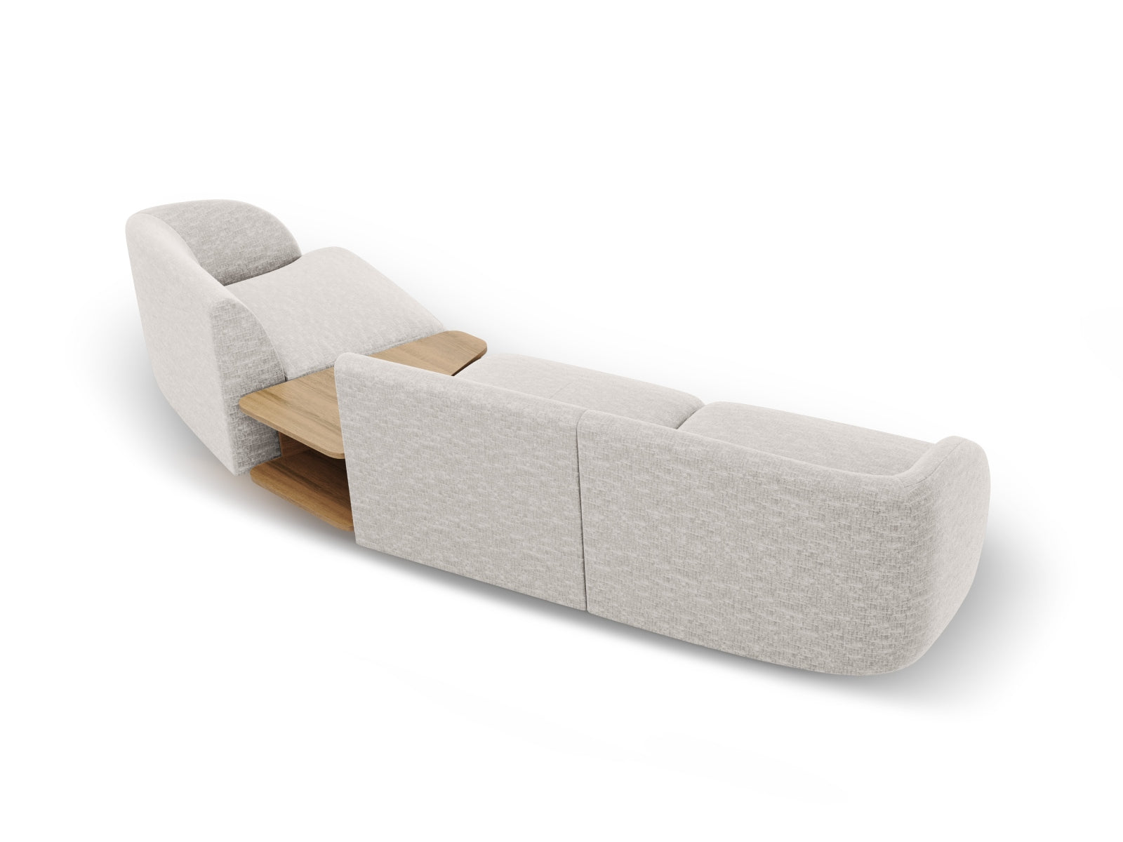 Elegantes, modulares 3-Sitzer Sofa Miley in Silver-Eden, ideal für stilvolle Wohnräume und gemütliche Stunden mit Freunden.