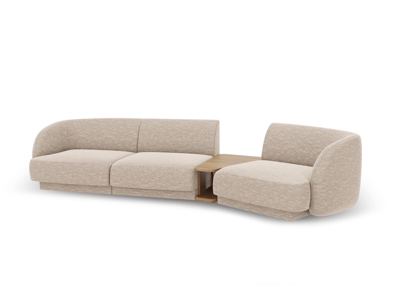 Stylisches, modulares 3-Sitzer Sofa Miley in hellem Beige, perfekt für zeitgemäße Einrichtungen, vereint Komfort und Flexibilität.