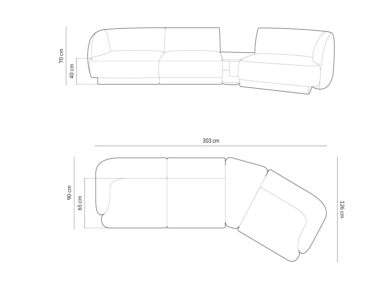 Elegantes, anthrazitfarbenes 3-Sitzer-Sofa von Micadoni, modulare Bauweise für individuelle Wohnraumgestaltung und Komfort.