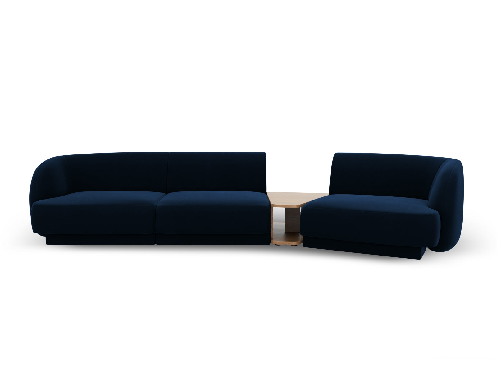 Elegantes, modulares 3-Sitzer Sofa Miley Velour in Royal Blue, rechtsseitig, ideal für stilvolle Wohnzimmer und gemütliche Abende.
