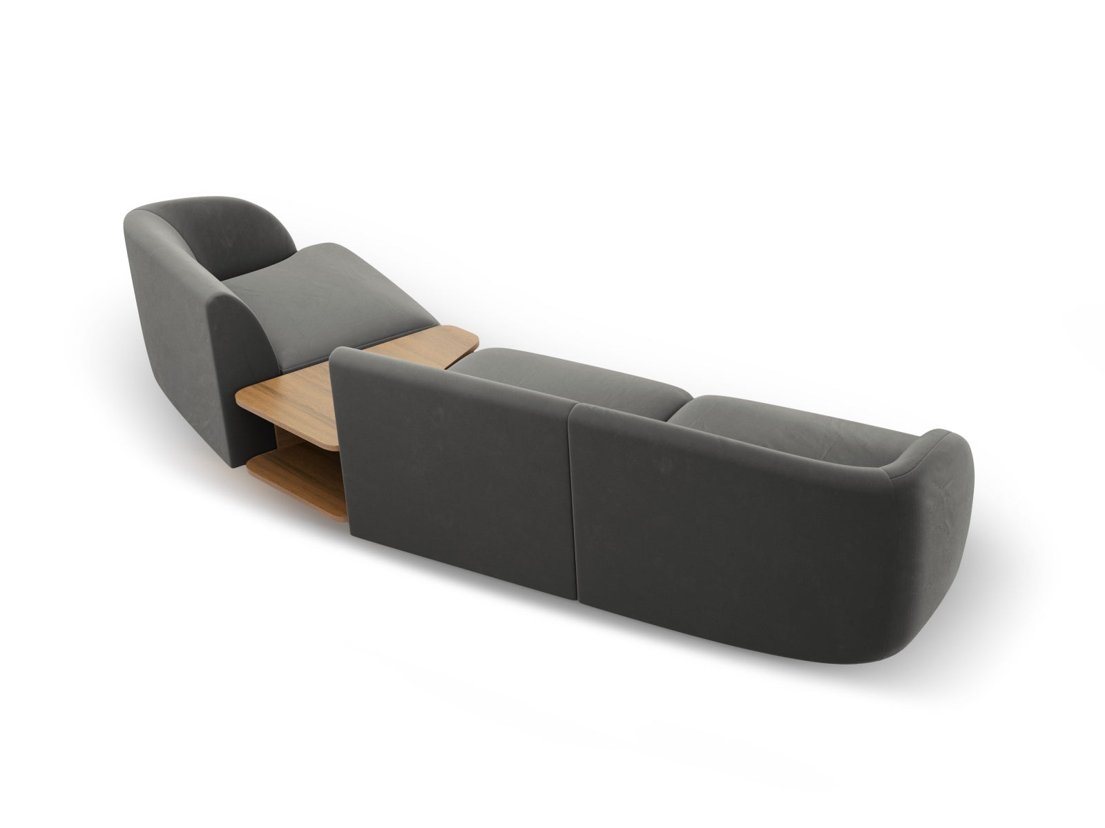 Elegantes, modulares 3-Sitzer Sofa in Velours von Micadoni, ideal für stilvolle Wohnräume und entspannte Abende.