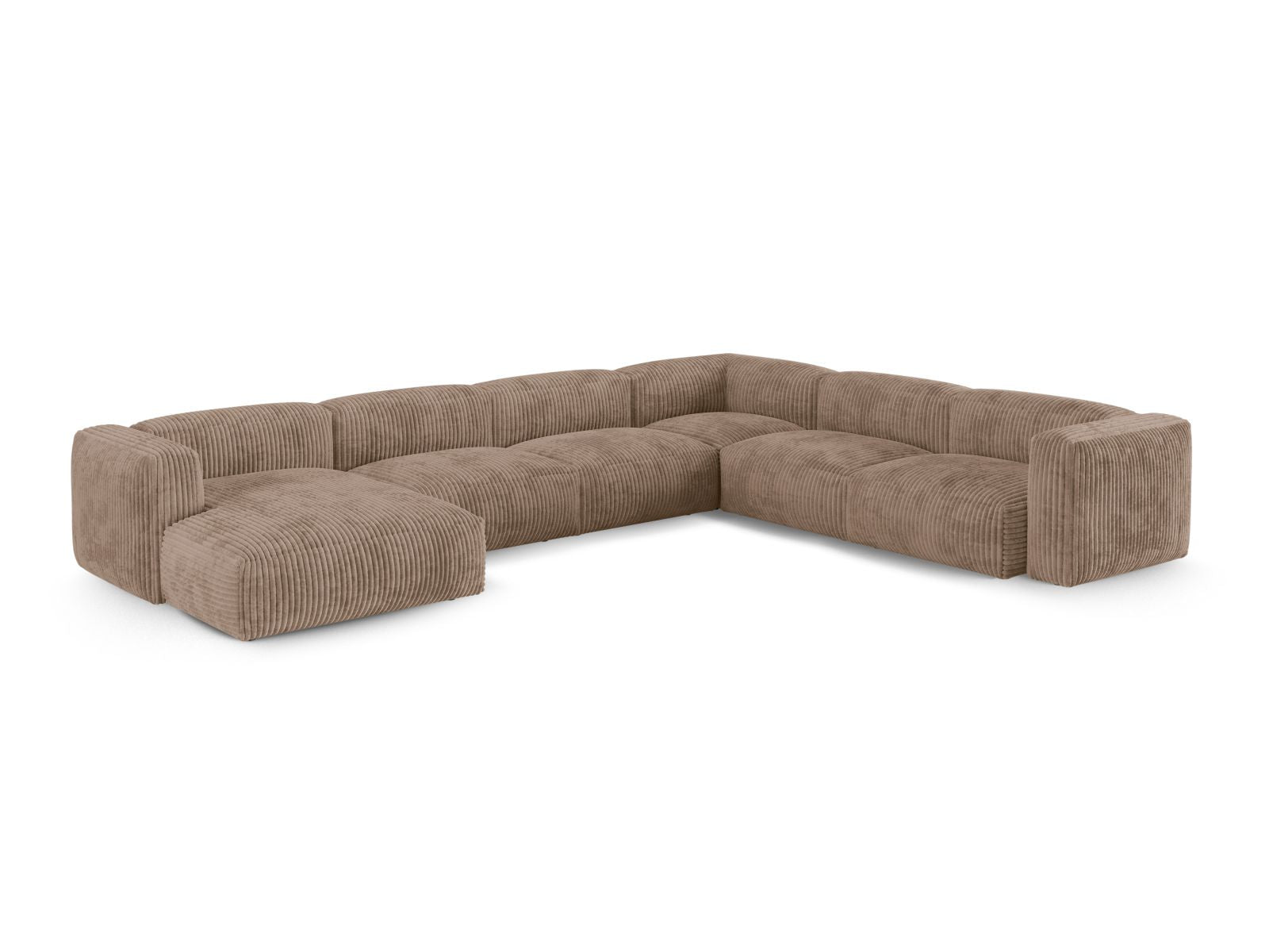 Gemütliches 6-Sitzer Ecksofa XL Martina in stilvollem Acorn-Tilia, ideal für moderne Wohnräume, präsentiert von Micadoni.