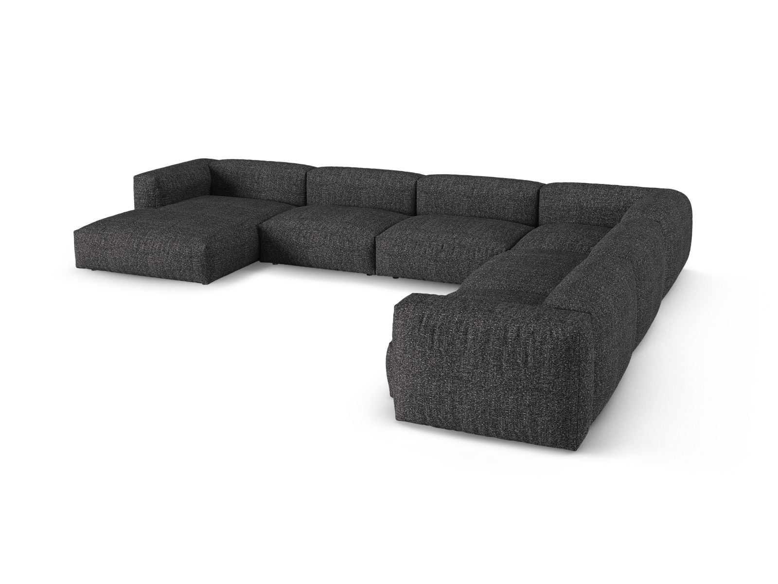 Elegantes 6-Sitzer XL Ecksofa rechts Martina in stilvollem Anthrazit, ideal für entspannte Stunden und großzügige Wohnräume, von Micadoni.