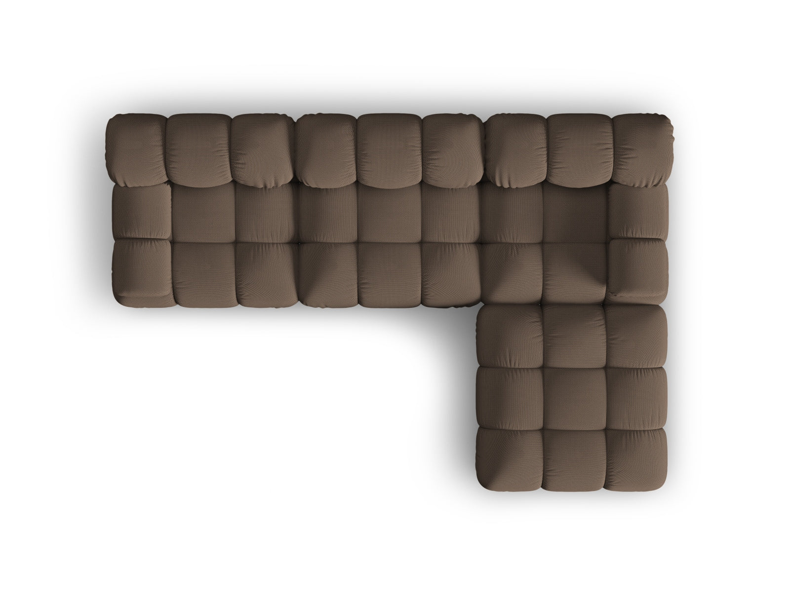 Elegantes Bellis 4-Sitzer Sofa in L-Form, 188 cm, mit braunem Bezug, ideal für stilvolle Wohnräume und entspannte Abende.