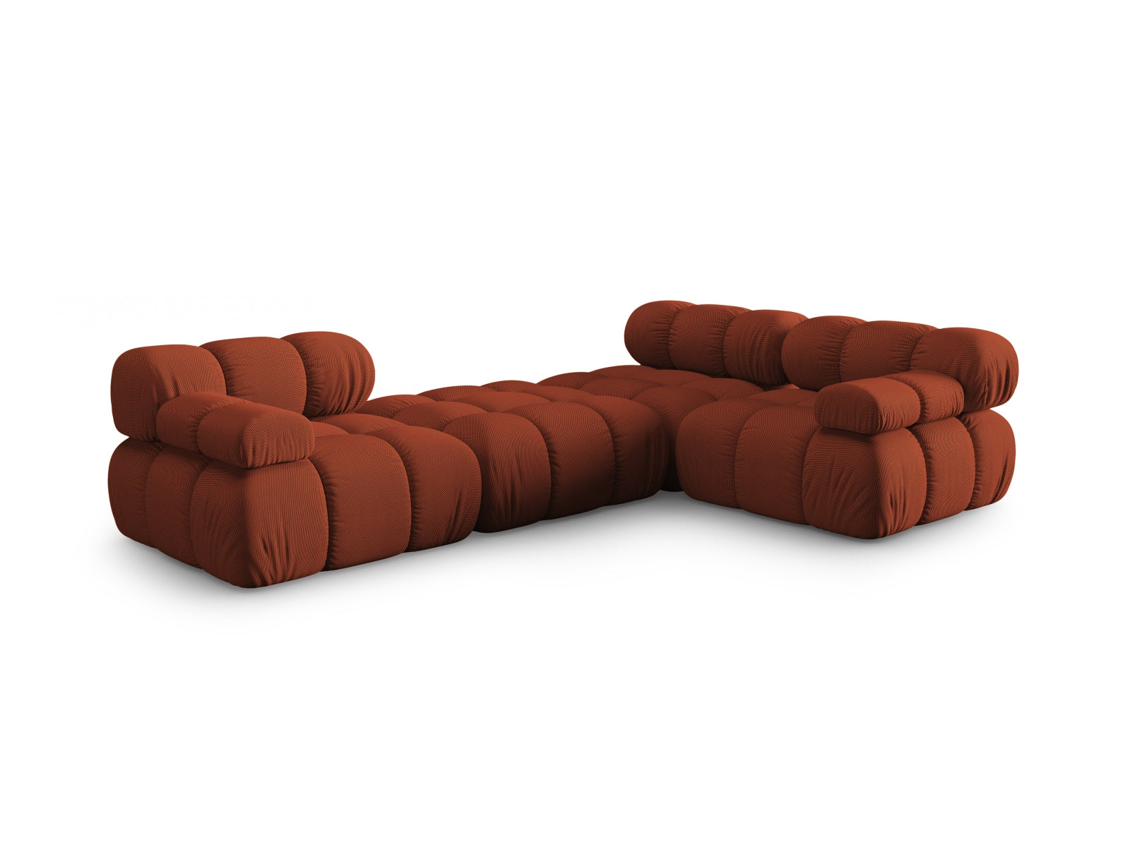 Elegantes Bellis L-Sofa für 4 Personen in Brick-Sonic, 188 cm, rechtsseitig, ideal für stilvolle Wohnräume und gemütliche Abende.