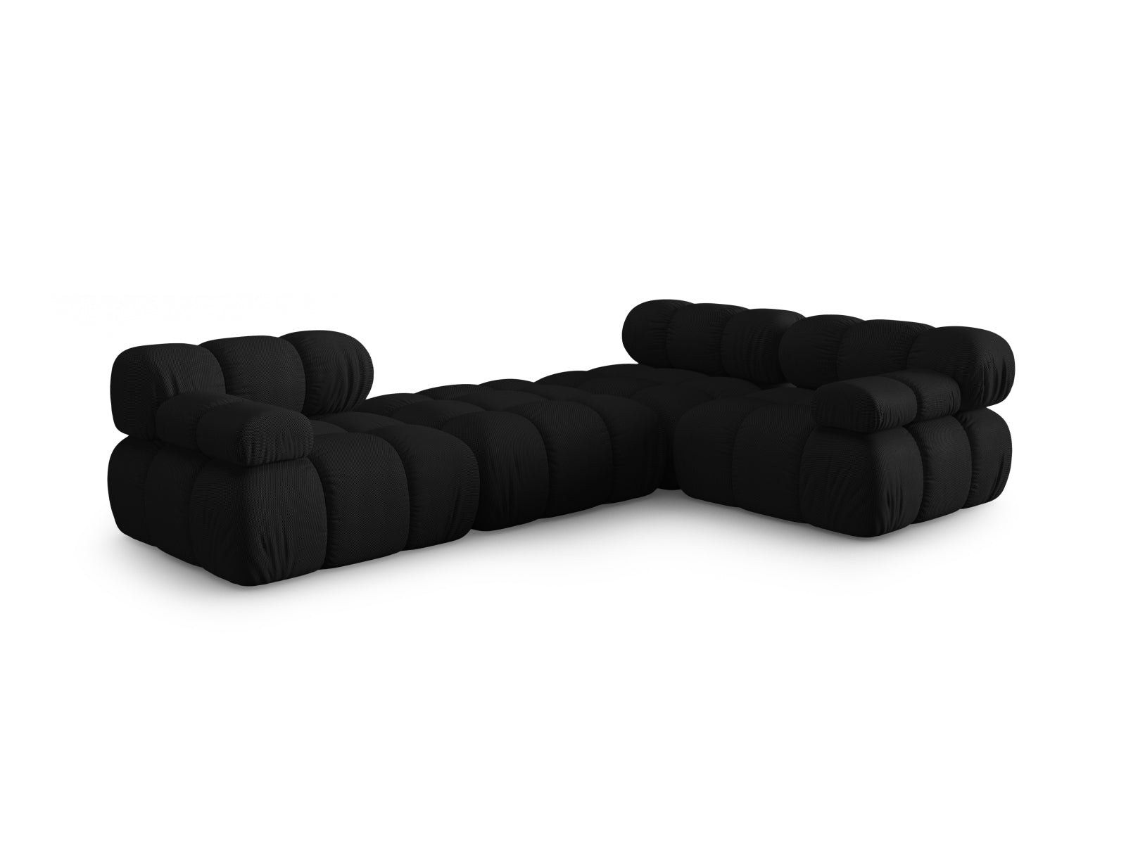 Elegantes Bellis 4-Sitzer Sofa in Schwarz, 188 cm, mit rechter Armlehne, ideal für stilvolle und komfortable Wohnräume von Micadoni.