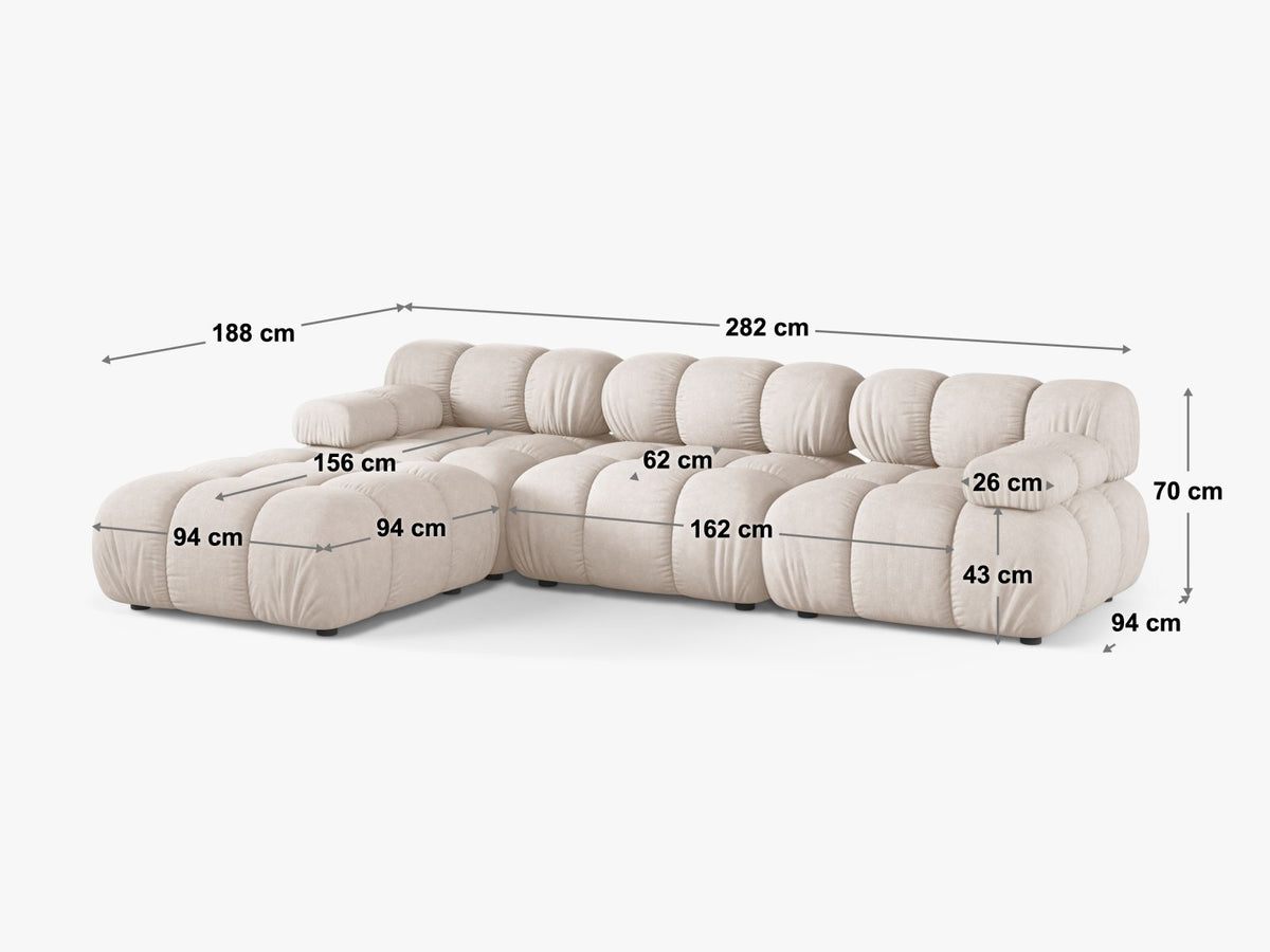 4-Sitzer Modular Sofa Bellis in Bottle Green-Venus präsentiert im Onlineshop von KAQTU Design AG. 4er Sofa ist von Micadoni
