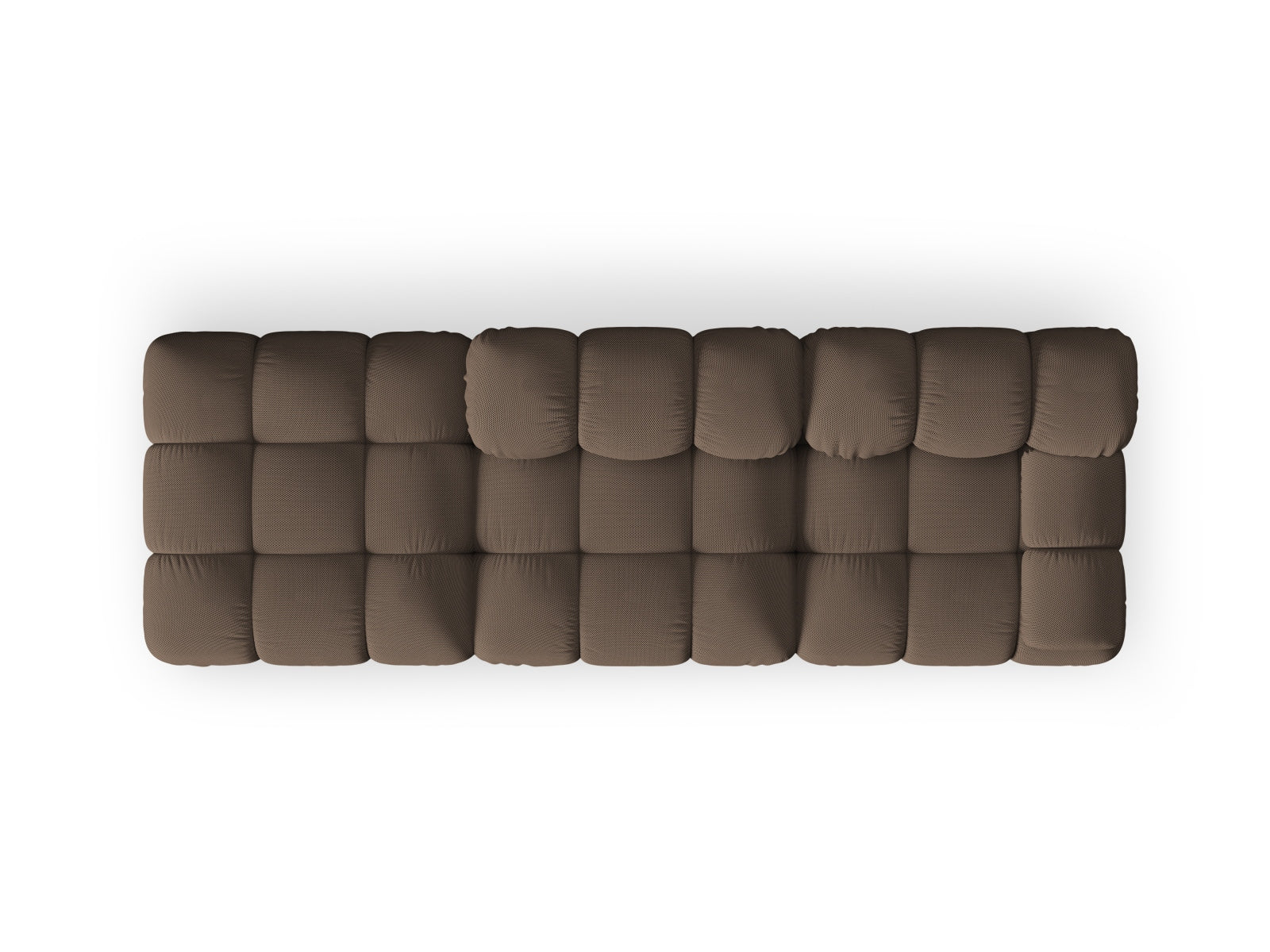 Modulares Bellis Sofa links, 4-Sitzer in warmem Braun, perfekt für moderne Wohnkonzepte. Flexibles Design von Micadoni für kreative Raumgestaltung.
