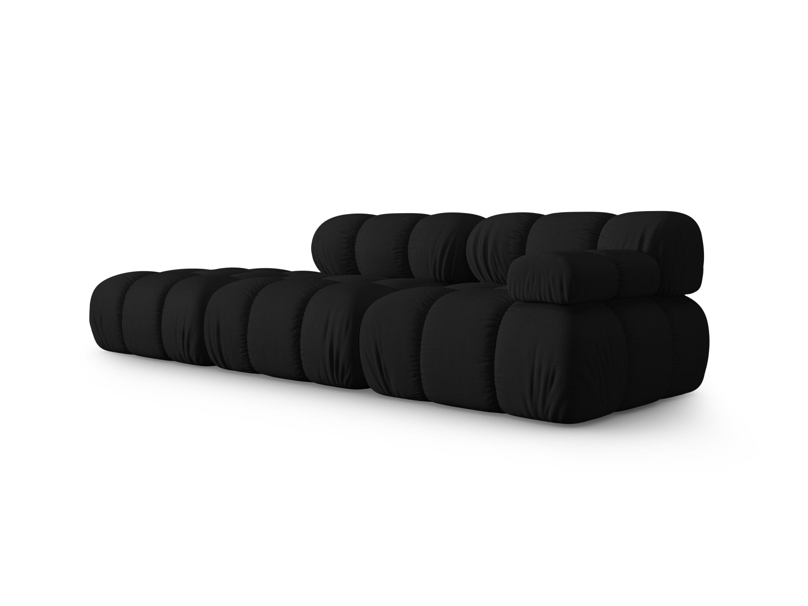 Elegantes Bellis Modulares Sofa in Schwarz, linksseitig, 4-Sitzer mit 94 cm Breite, ideal für stilvolle Wohnräume.