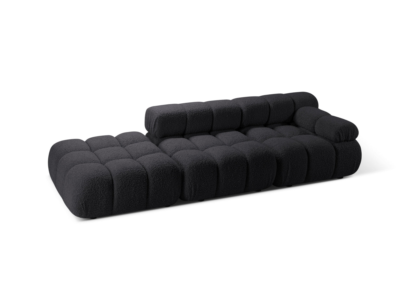 Elegantes Bellis Boucle Sofa in Graphit, linksseitig, 4-Sitzer, 94 cm, ideal für stilvolle Wohnräume, erhältlich bei KAQTU Design AG.