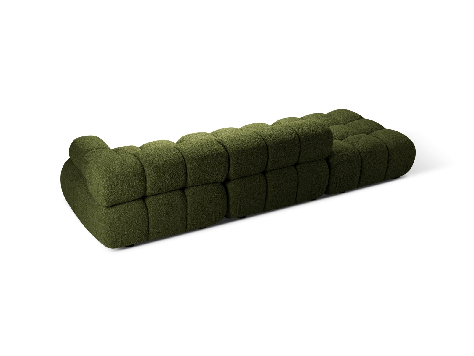 Modulares Bellis Boucle Sofa in sanftem Grün, linksseitig, 4-Sitzer, 94 cm, perfekt für moderne Wohnkonzepte und gemütliche Atmosphäre.