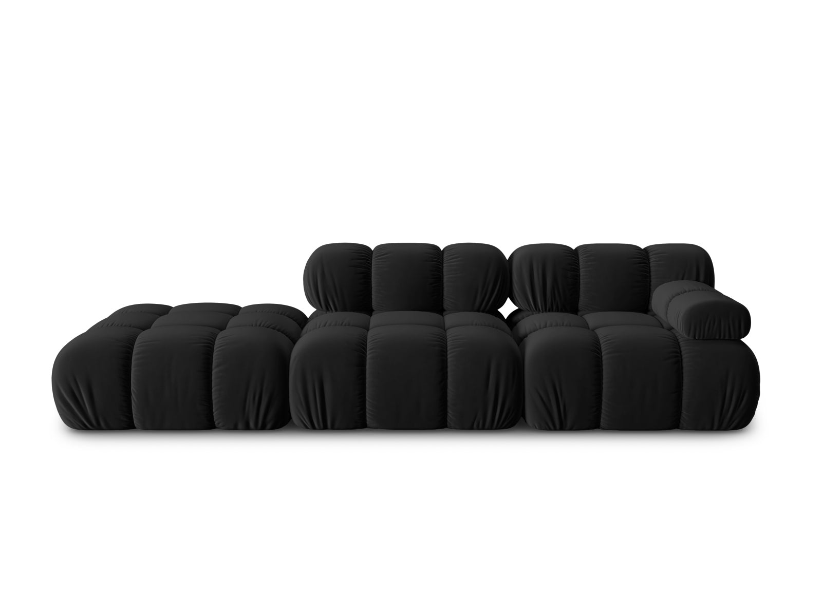 Bellis Velour modulares Sofa links 4 Sitzer 94cm in Black-Bluvel präsentiert im Onlineshop von KAQTU Design AG. L-Sofa links ist von Micadoni