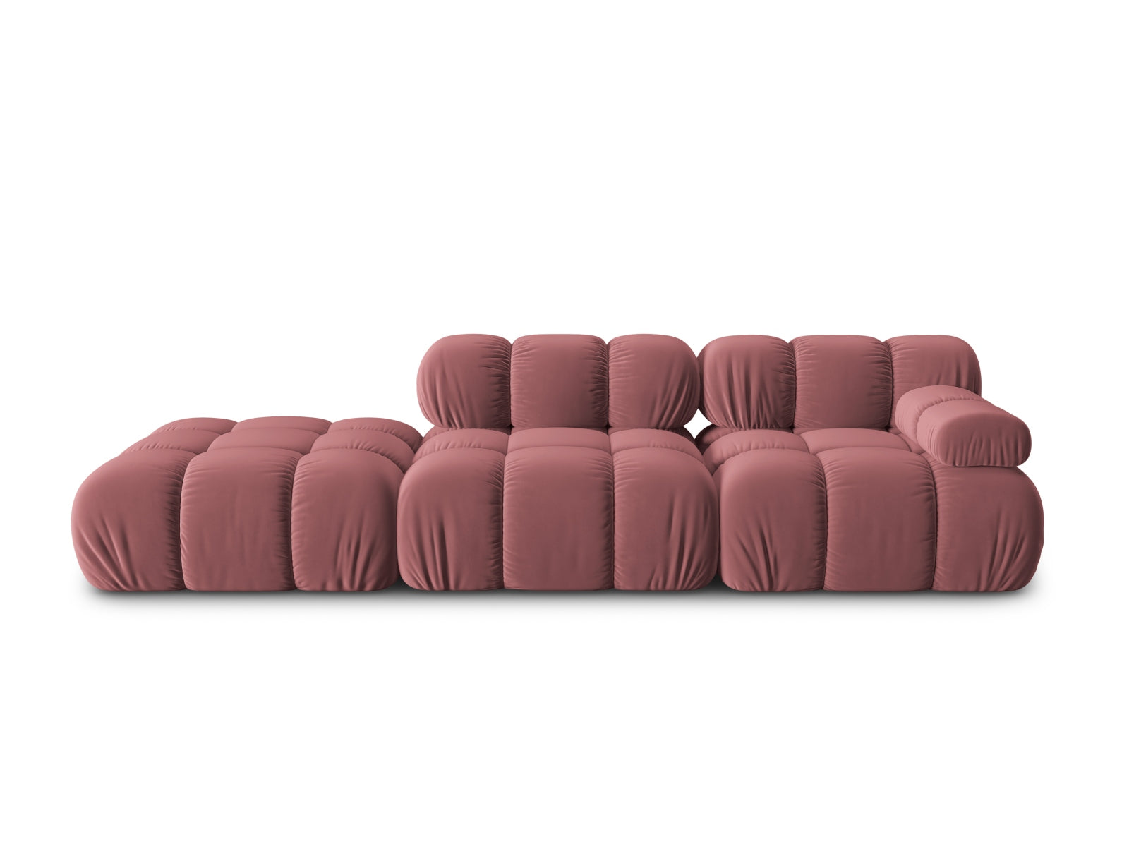 Bellis Velour modulares Sofa links 4 Sitzer 94cm in Pink-Bluvel präsentiert im Onlineshop von KAQTU Design AG. L-Sofa links ist von Micadoni