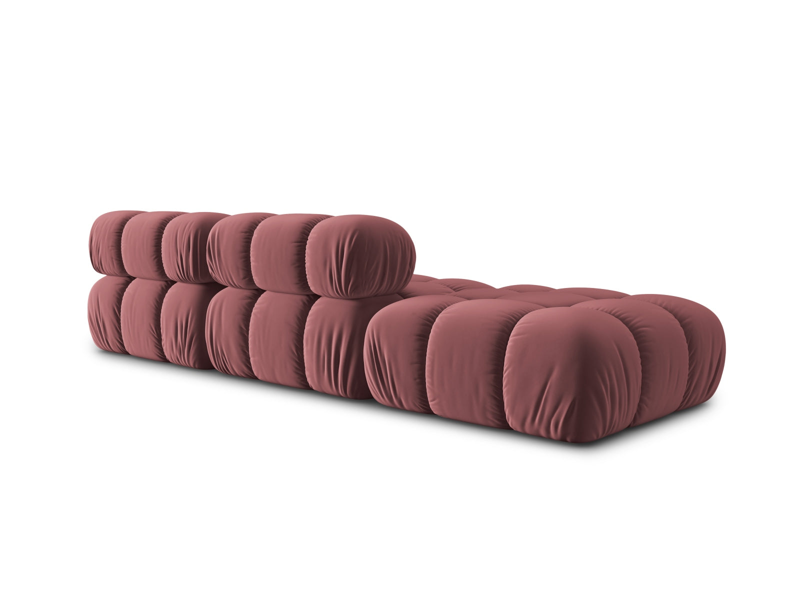Modulares Bellis Velour Sofa in sanften Pastelltönen, 4-Sitzer, linksseitig, perfekt für moderne Wohnkonzepte und entspannte Stunden.