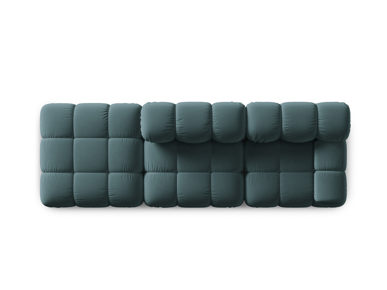 Elegantes modulares 4-Sitzer Sofa Bellis in sanftem Türkis, linksseitig, ideal für zeitgemäße Wohnräume und geschmackvolle Einrichtung.