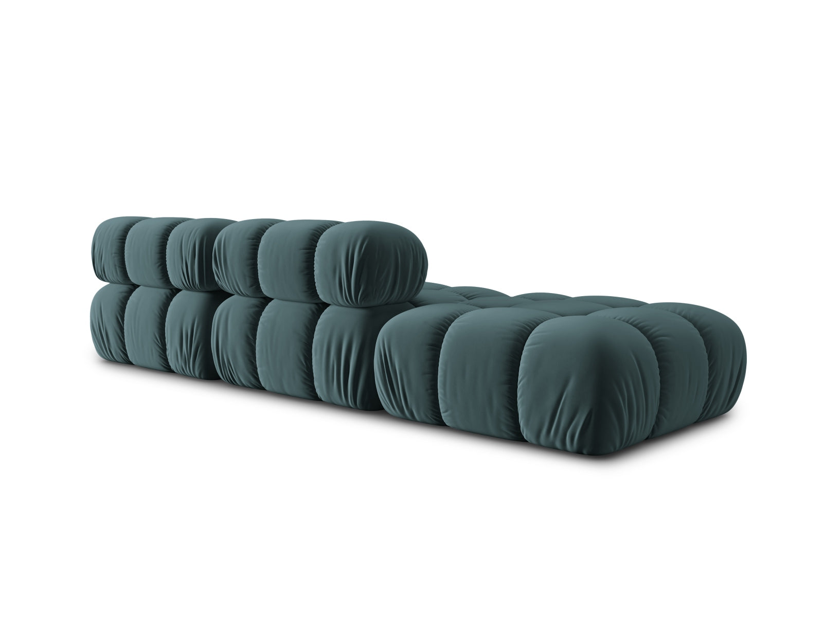 Stylisches Bellis Velour Sofa in sanftem Türkis, linksseitig, perfekt für moderne Wohnkonzepte und stilvolle Akzente.