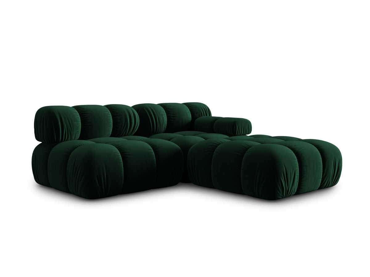 Bellis Velour modulares Sofa links 4 Sitzer 94cm in Bottle Green-Bluvel präsentiert im Onlineshop von KAQTU Design AG. L-Sofa links ist von Micadoni