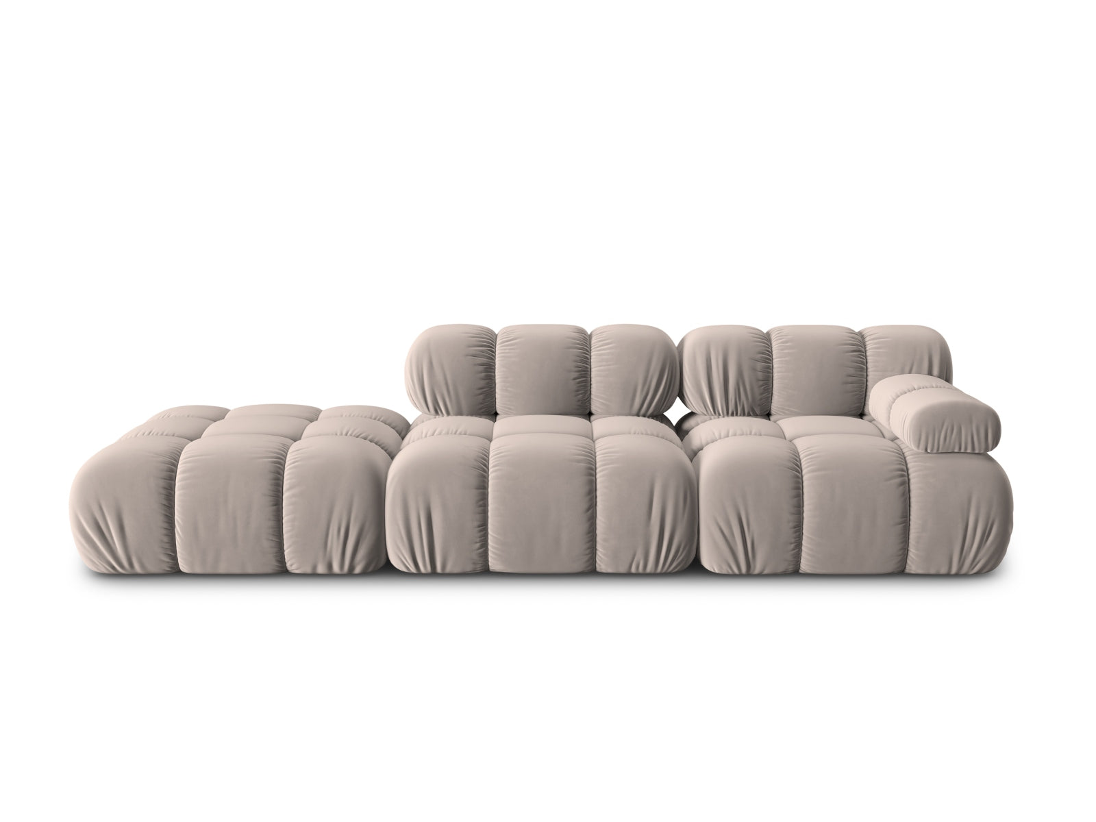 Bellis Velour modulares Sofa links 4 Sitzer 94cm in Cappuccino-Bluvel präsentiert im Onlineshop von KAQTU Design AG. L-Sofa links ist von Micadoni