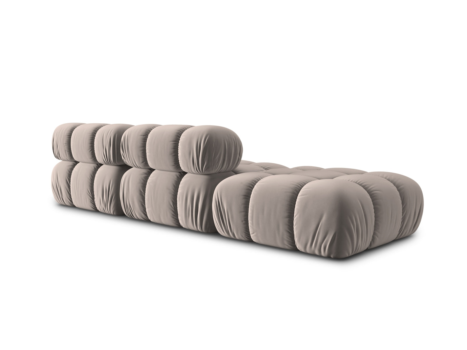 Modulares Bellis Velour Sofa, 4-Sitzer, linksseitig, in edlem Cappuccino, perfekt für moderne Wohnkonzepte von Micadoni.