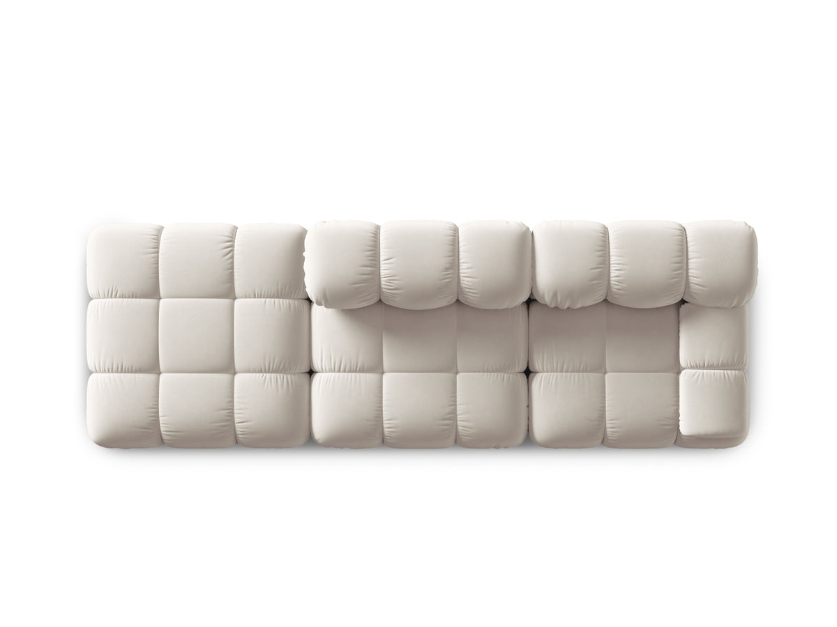 Bellis Velour modulares Sofa links 4 Sitzer 94cm in Dark Beige-Bluvel präsentiert im Onlineshop von KAQTU Design AG. L-Sofa links ist von Micadoni