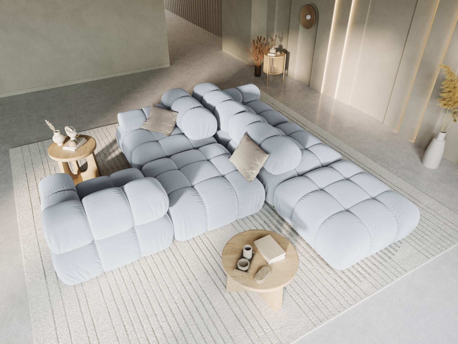 Entdecken Sie das elegante Bellis Velour Sofa von Micadoni – ein modulares 4-Sitzer in stilvollem Design, ideal für Ihr modernes Zuhause.
