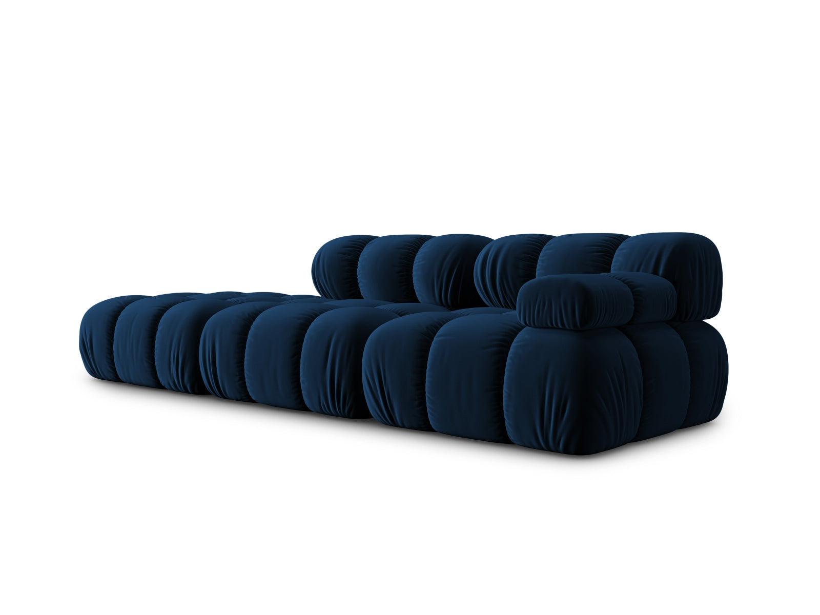Modulares Bellis Velour Sofa in Royal Blue, linksseitig, 4-Sitzer, perfekt für moderne Wohnkonzepte, angeboten von Micadoni.