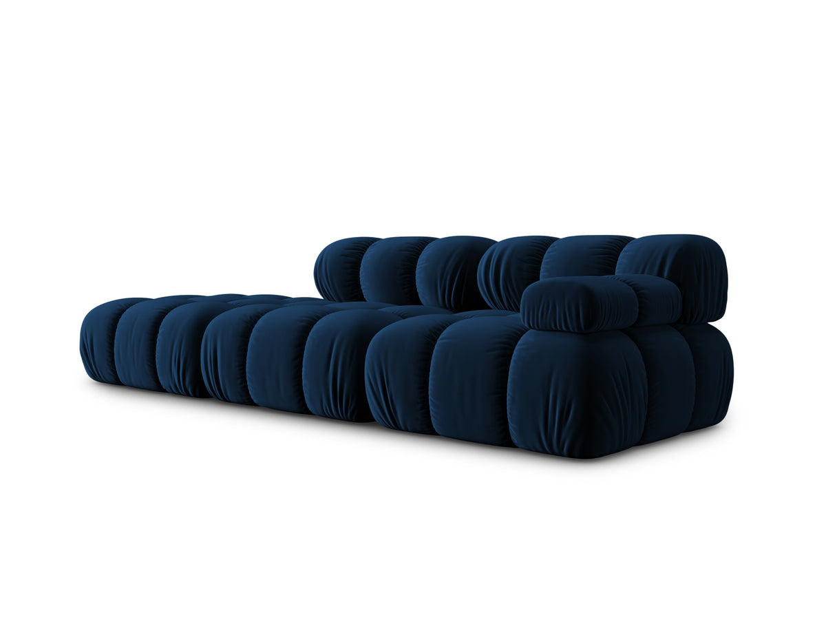 Bellis Velour modulares Sofa links 4 Sitzer 94cm in Royal Blue-Bluvel präsentiert im Onlineshop von KAQTU Design AG. L-Sofa links ist von Micadoni