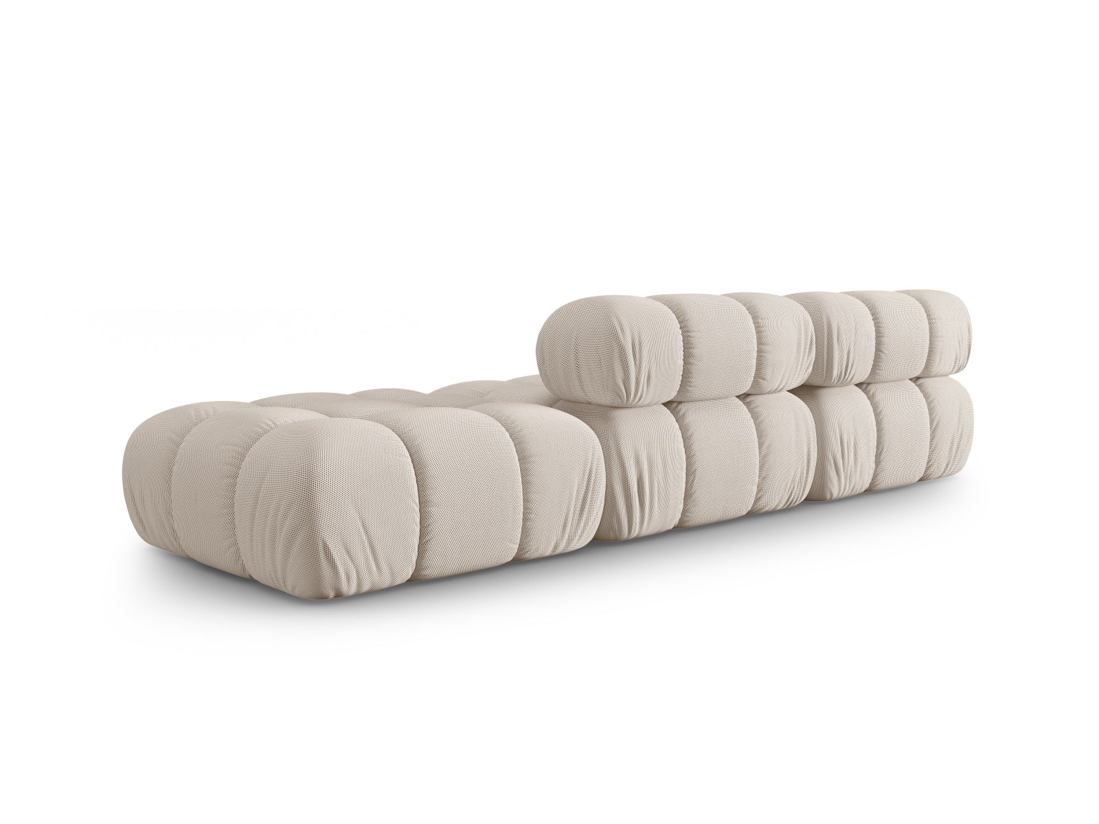 Elegantes Bellis 4-Sitzer Sofa in sanftem Beige, rechtsseitig, ideal für stilvolle Wohnräume und entspannte Stunden von Micadoni.