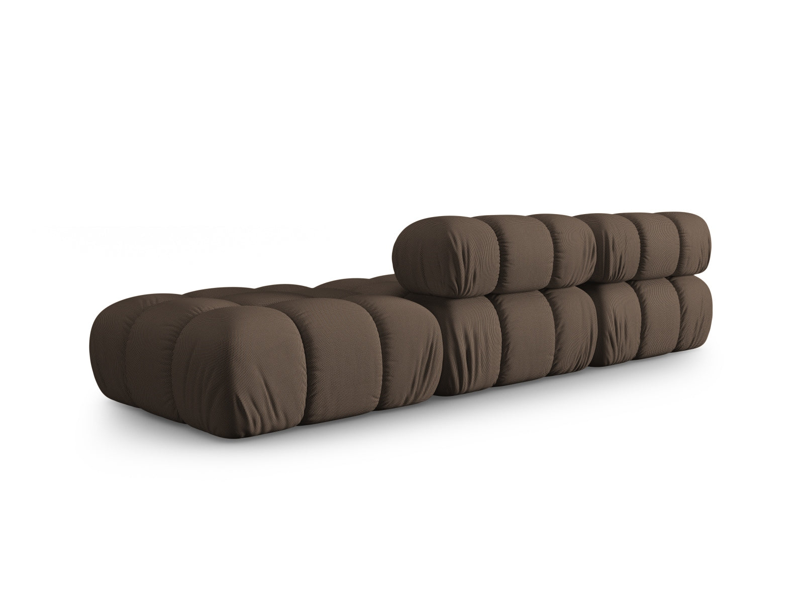 Elegantes Bellis 4-Sitzer Sofa in warmem Braun, modulares Design, ideal für stilvolle und einladende Wohnräume.