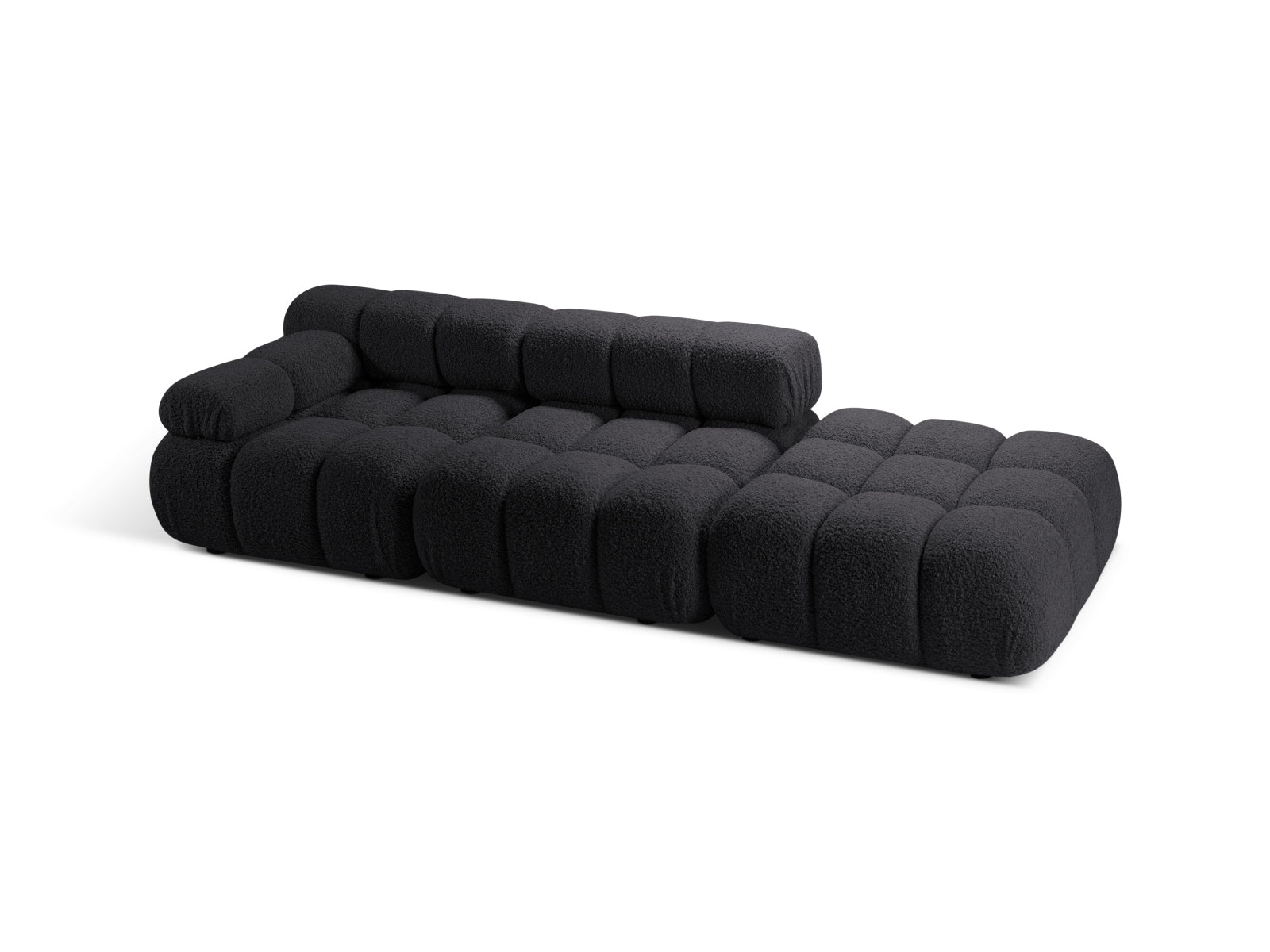 Elegantes Bellis Boucle Sofa in Graphit, 4-Sitzer, modulare Bauweise, ideal für stilvolle Wohnräume, präsentiert von KAQTU Design AG.