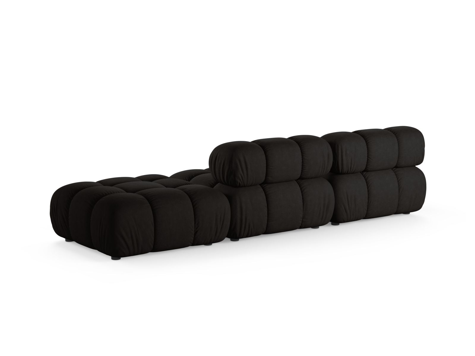 Elegantes 4-Sitzer Sofa Bellis in stilvollem Schwarz, rechtsseitig, ideal für stilvolle Wohnräume und gesellige Abende.