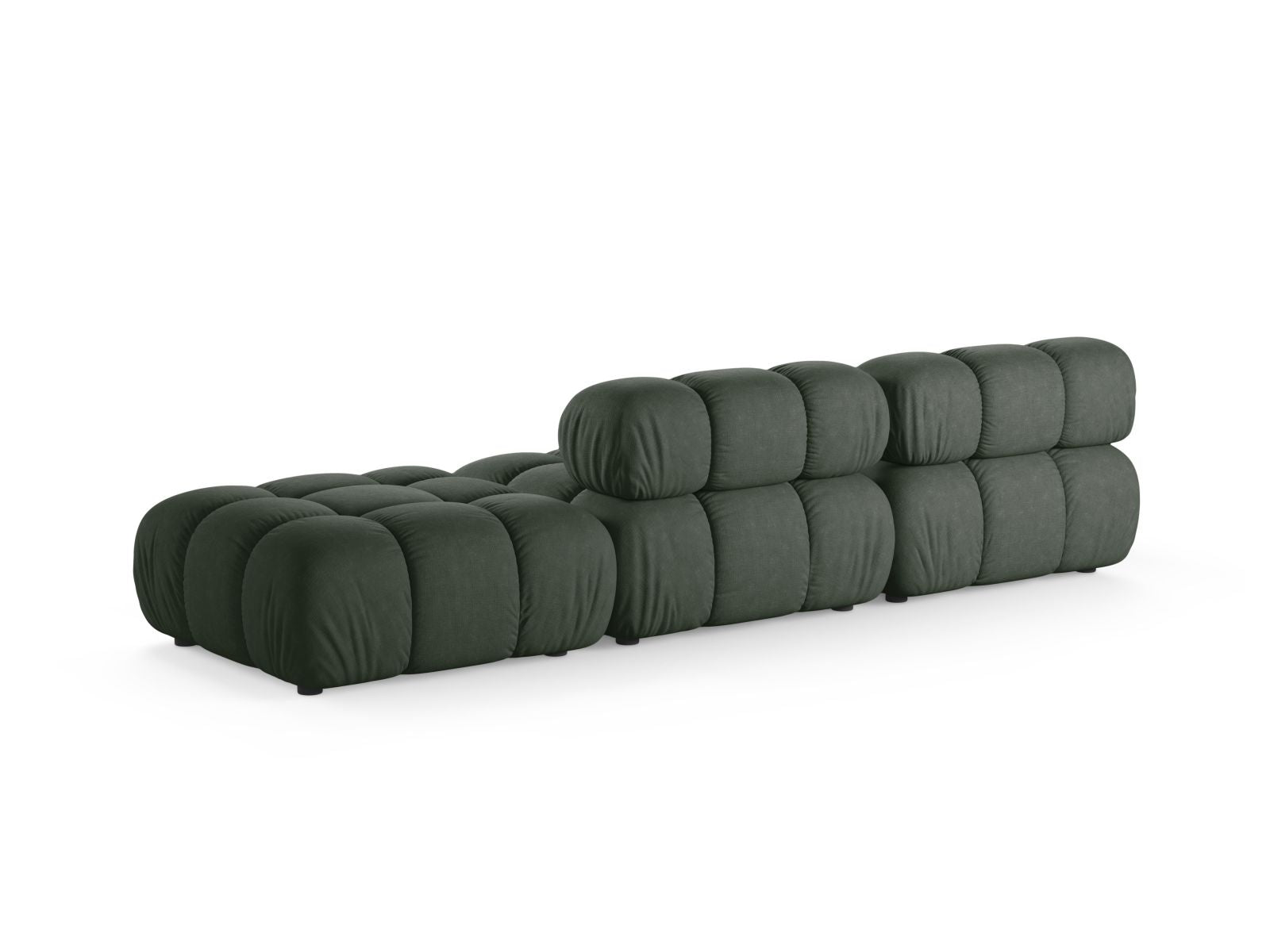 Elegantes 4-Sitzer Sofa Bellis in Moss Green-Liberty, ideal für stilvolle Wohnräume und gesellige Abende mit Freunden und Familie.