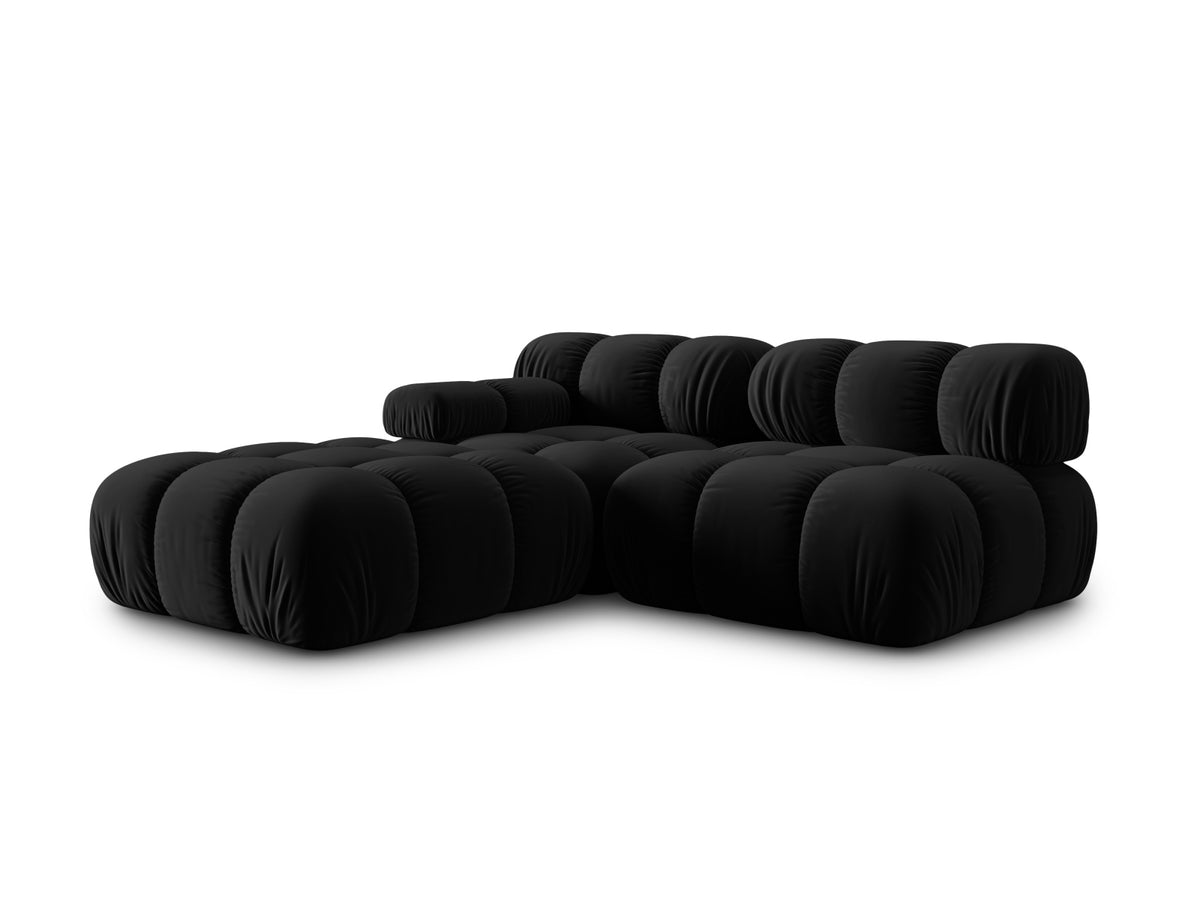 Bellis Velour modulares Sofa rechts 4 Sitzer 94cm in Black-Bluvel präsentiert im Onlineshop von KAQTU Design AG. L-Sofa rechts ist von Micadoni