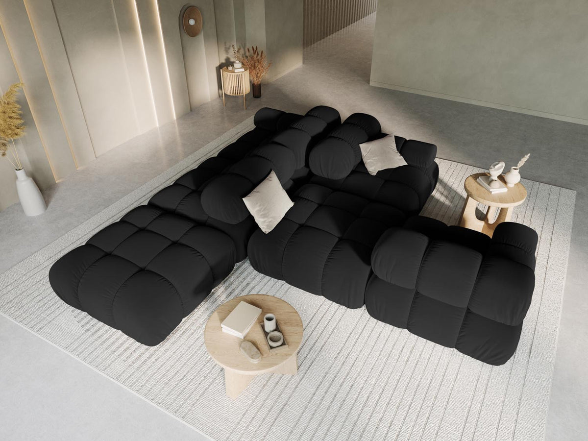 Bellis Velour modulares Sofa rechts 4 Sitzer 94cm in Black-Bluvel präsentiert im Onlineshop von KAQTU Design AG. L-Sofa rechts ist von Micadoni