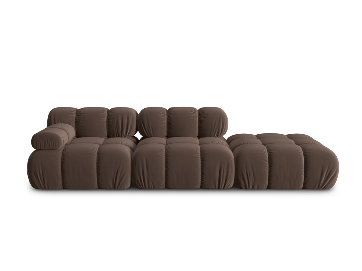 Bellis Velour modulares Sofa rechts 4 Sitzer 94cm in Dark Brown-Bluvel präsentiert im Onlineshop von KAQTU Design AG. L-Sofa rechts ist von Micadoni