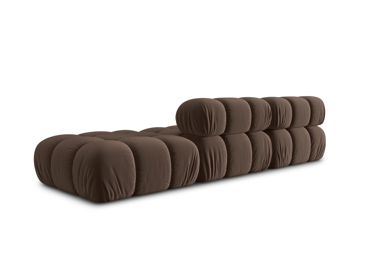 Bellis Velour modulares Sofa rechts 4 Sitzer 94cm in Dark Brown-Bluvel präsentiert im Onlineshop von KAQTU Design AG. L-Sofa rechts ist von Micadoni
