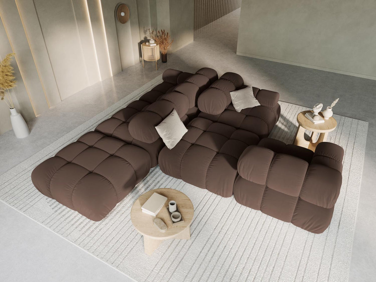 Bellis Velour modulares Sofa rechts 4 Sitzer 94cm in Dark Brown-Bluvel präsentiert im Onlineshop von KAQTU Design AG. L-Sofa rechts ist von Micadoni