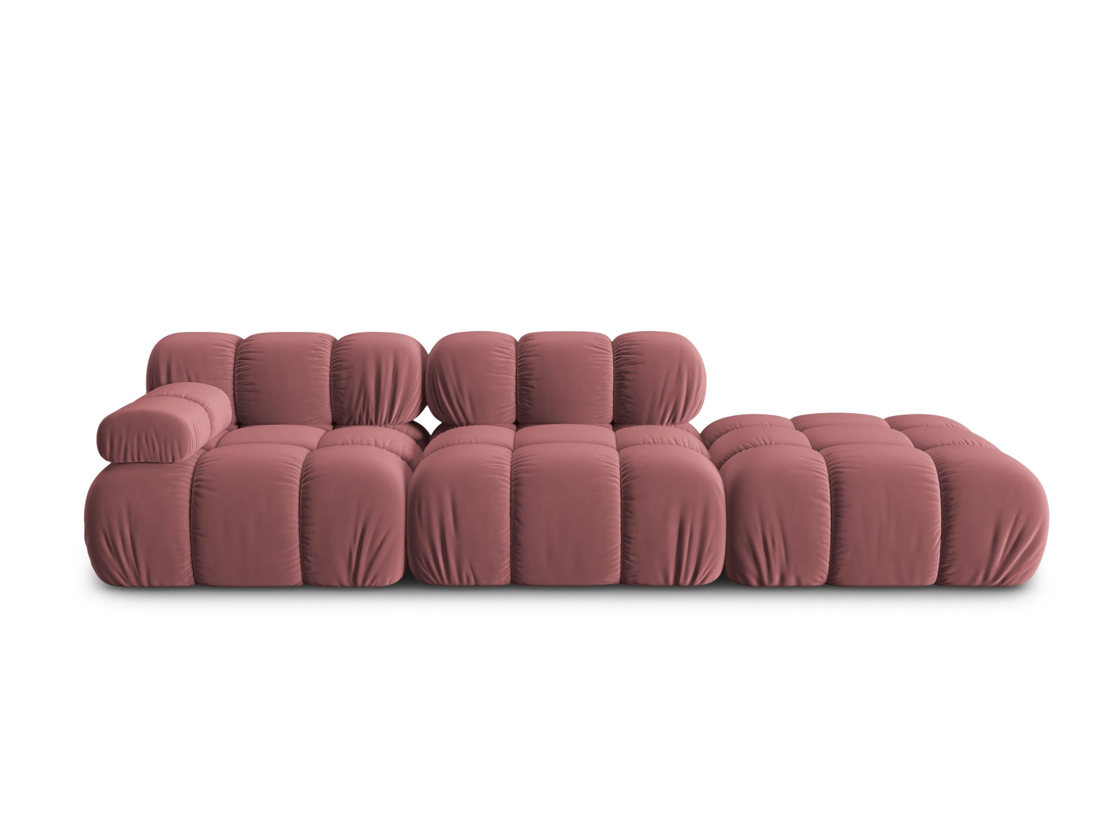 Bellis Velour modulares Sofa rechts 4 Sitzer 94cm in Pink-Bluvel präsentiert im Onlineshop von KAQTU Design AG. L-Sofa rechts ist von Micadoni