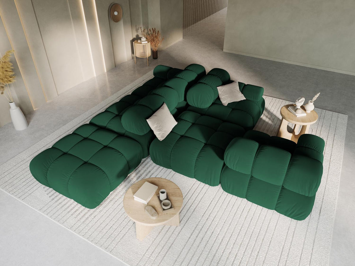 Bellis Velour modulares Sofa rechts 4 Sitzer 94cm in Bottle Green-Bluvel präsentiert im Onlineshop von KAQTU Design AG. L-Sofa rechts ist von Micadoni